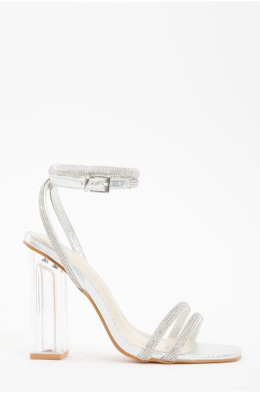 Shine Brighter with Silver Faux Leather Sandals, Discounted 11%