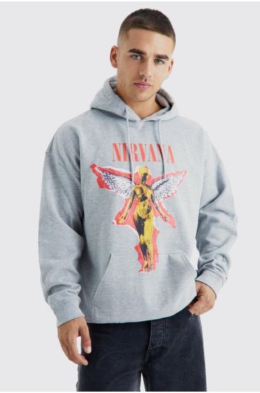 Oversized Boxy Acid Wash Dove Graphic Hoodie