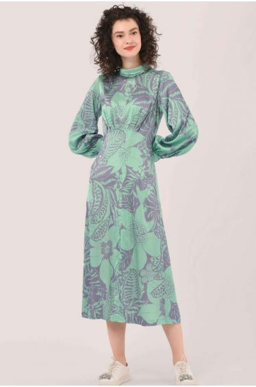 Estella Midaxi Dress in Green Tulip – Dancing Leopard