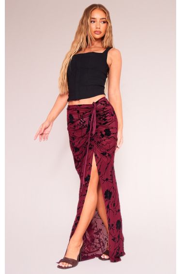 Floral Frill Slip Maxi Skirt