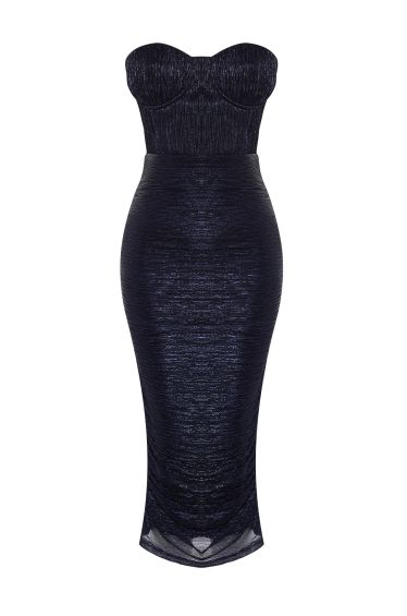 Tall Black Lace Bust Detail Maxi Dress