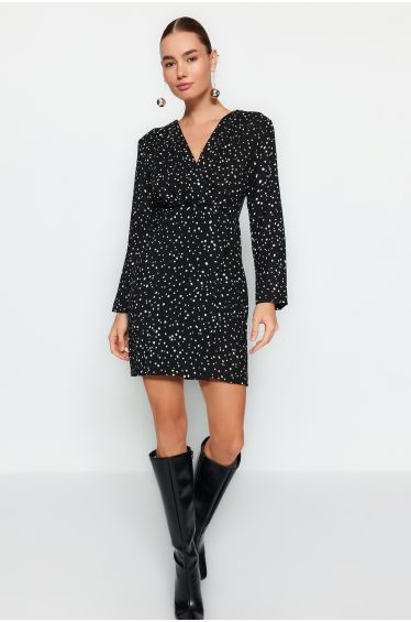 Plus Sequin Tie Belt Wrap Dress